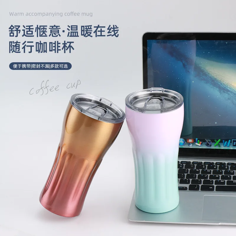 

304 Stainless Steel Water Bottle Straw Coffee Vacuum Flasks Garrafa Ice Cup Cold Hot Coffee Mug Flask Tumbler Mugs
