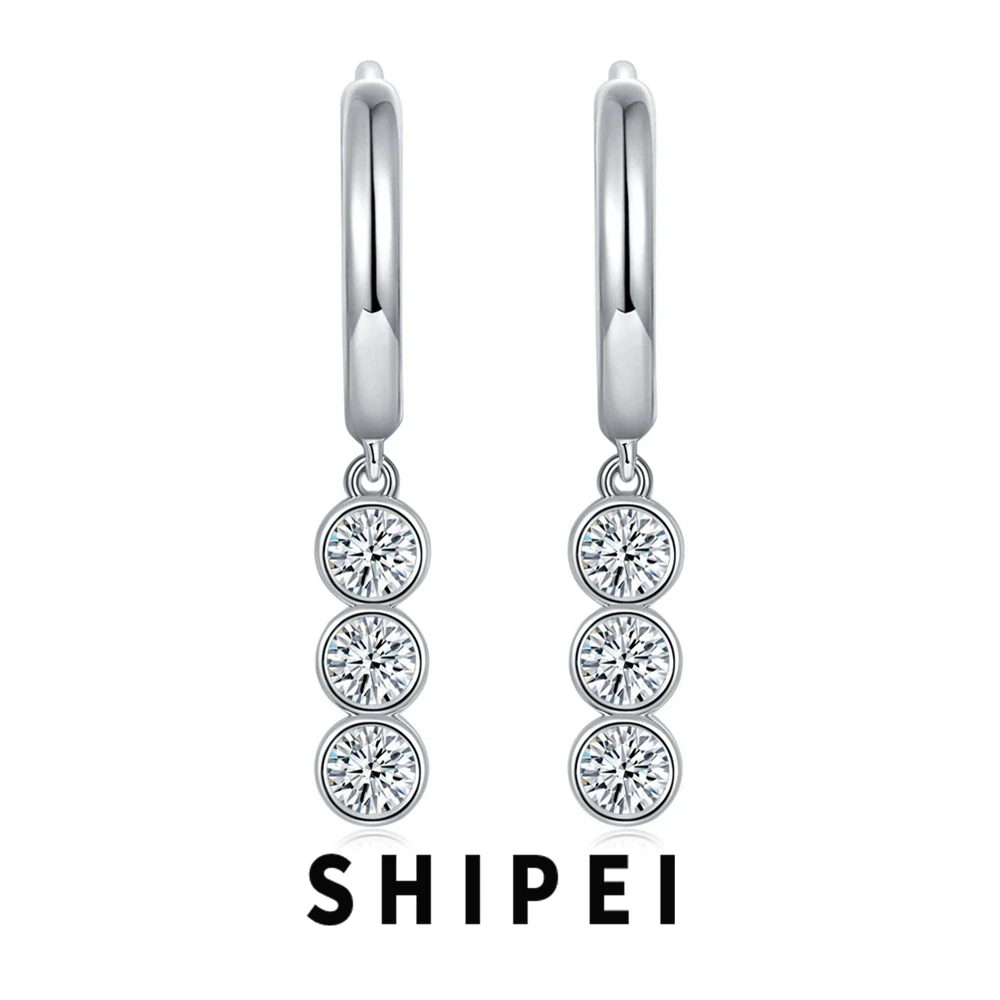 

SHIPEI D Moissanite Diamond Tassel Dangle Earrings Fine Jewelry For Women 100% 925 Sterling Silver Anniversary Gift Wholesale