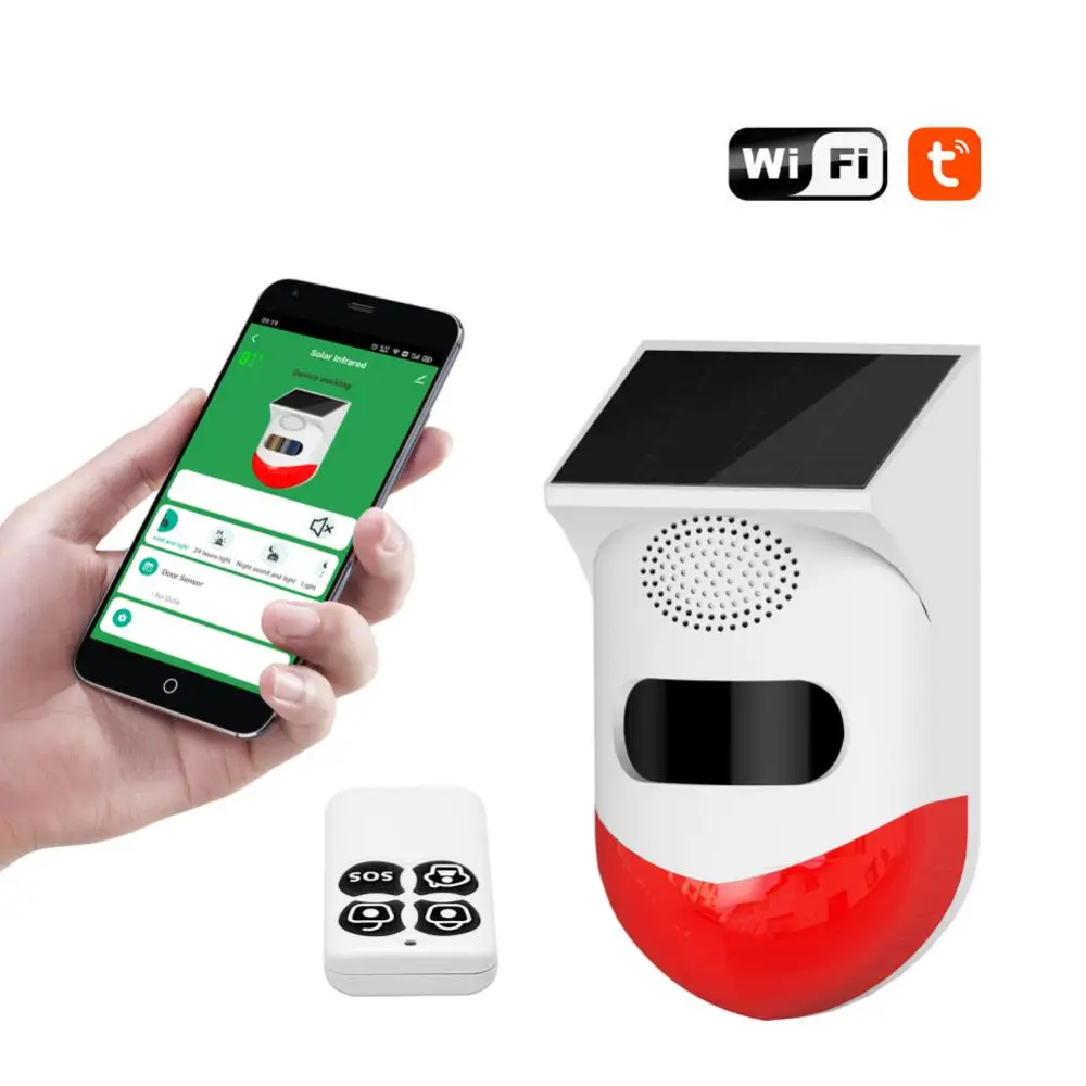 Умная уличная инфракрасная сирена Tuya с Wi-Fi/RF433 беспроводной стробоскоп