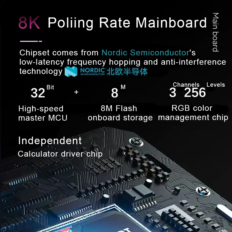 Фото SKYLOONG GK104 Pro Электронная клавиатура Полноразмерная 8000 Гц 3 - модовая беспроводная игровая клавиатура RGB Подсветка Настройка клавиатуры с клавиатурой Макропбит Клавиатура с калькулятором для офисных / игровых №4