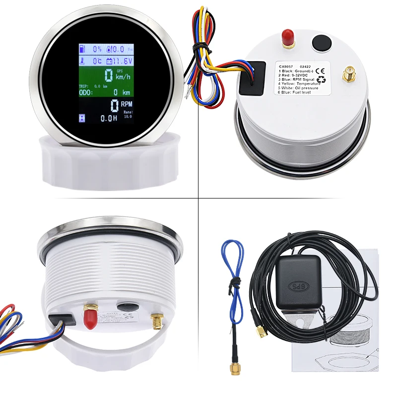 Водонепроницаемый GPS-Спидометр с антенной 85 мм 6 в 1