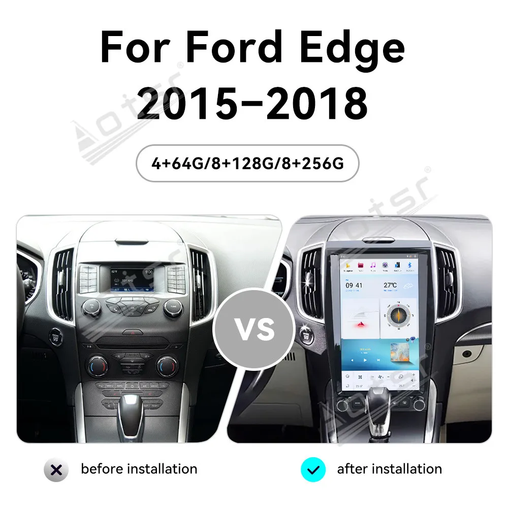 Для Ford Edge S-Max MK2 2015-2018 Android Автомобильный радиоприемник Tesla экран 2Din Стереоприемник
