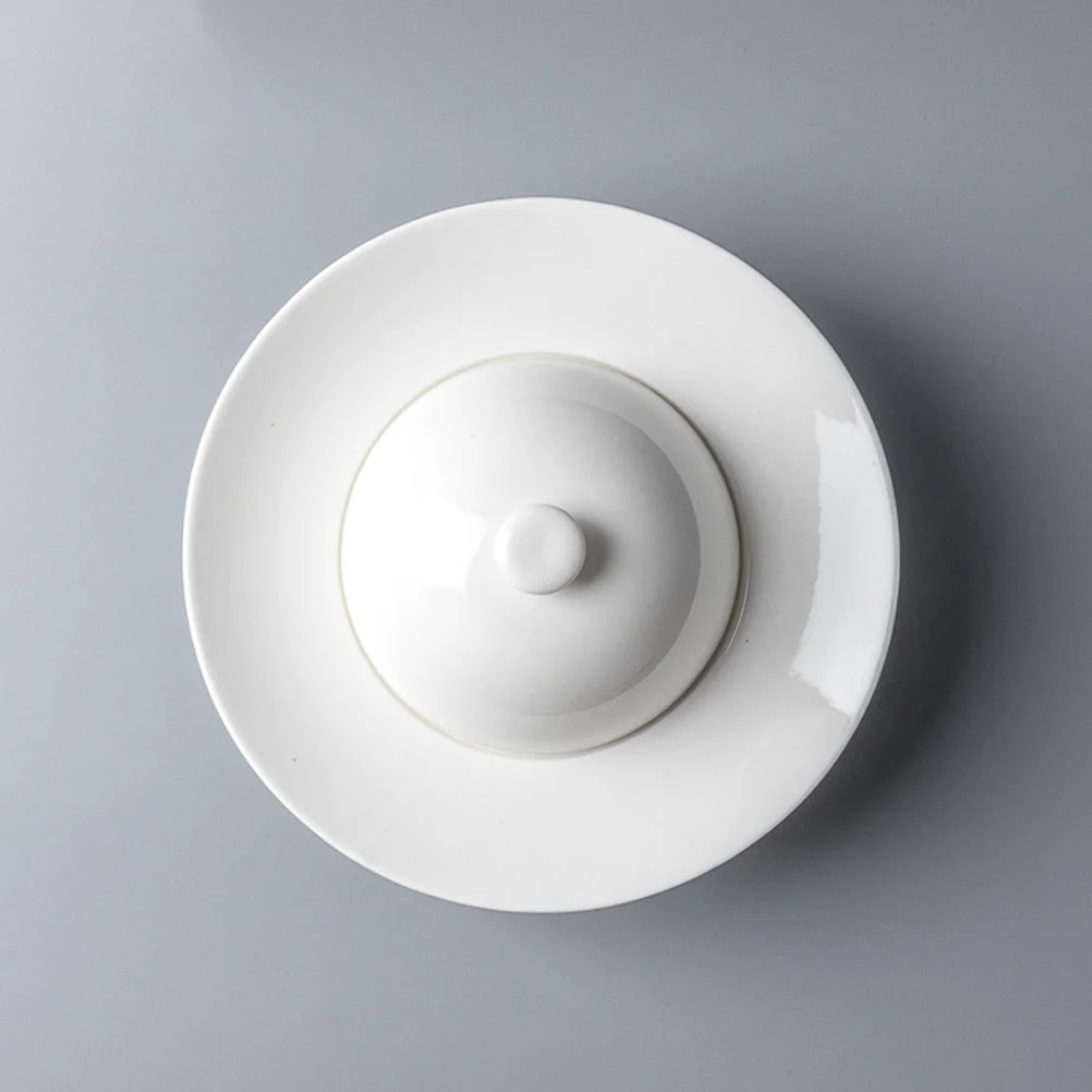 

Winged Gu Breakfast Holder Food Tray Soup Pot Lid Rimmed Bowl Ceramic Dish Cover Fruit Plate Platter Serving Desktop Ornament