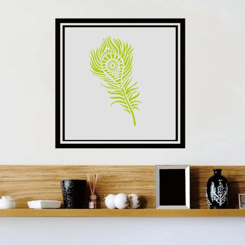 

6 Pcs Feather Painting Templates Reusable PET Stencils Graffiti Stencils for Kid