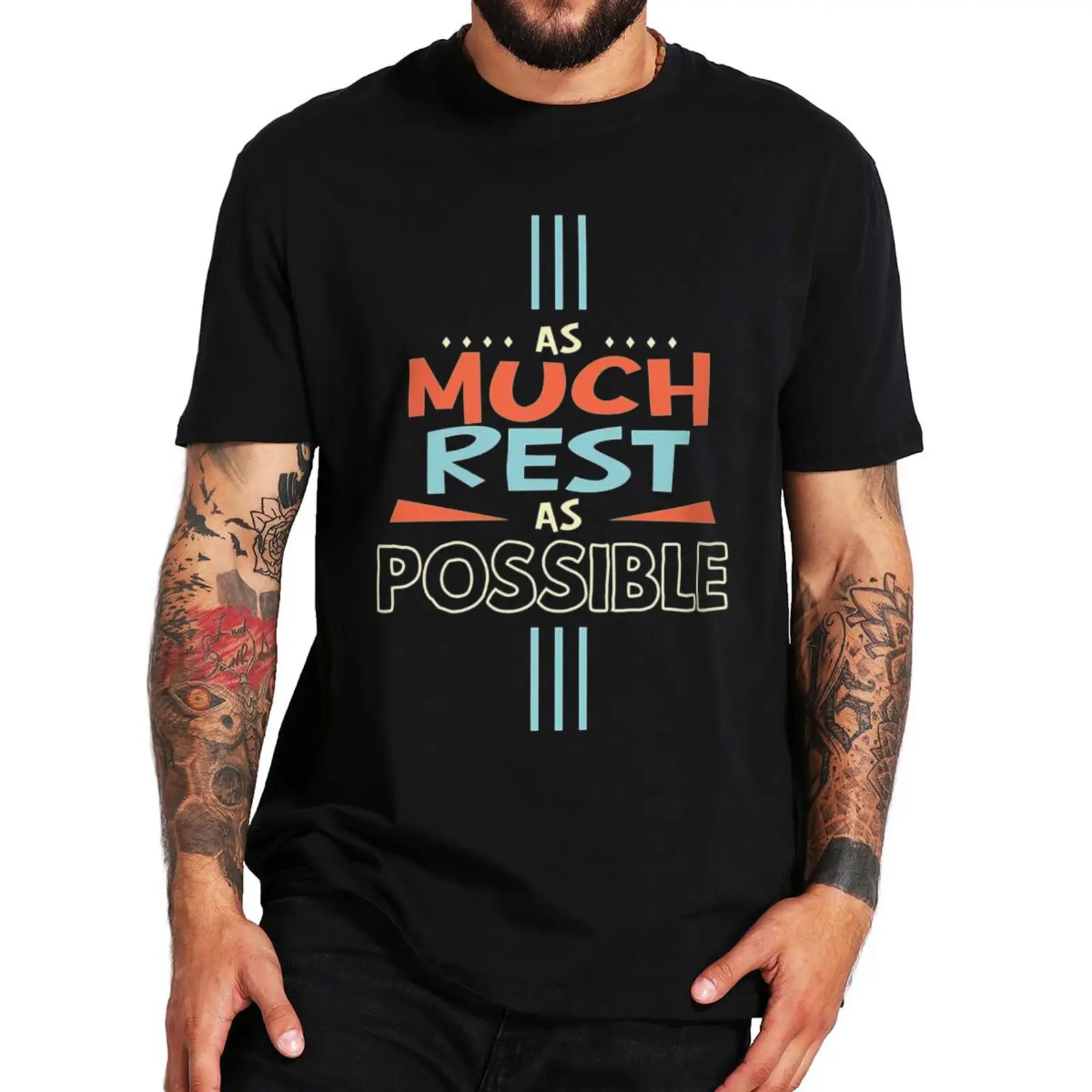 

As Much Rest As Possible AMRAP T Shirt Funny Quotes Gym Slogan Tops 100% Cotton O-neck Unisex Casual T-shirts EU Size