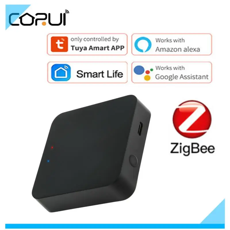 

CORUI Tuya Smart Home Zigbee Wireless Gateway Hub Cooperates With Alexa Google Through Remote Control Of Smart Life APP