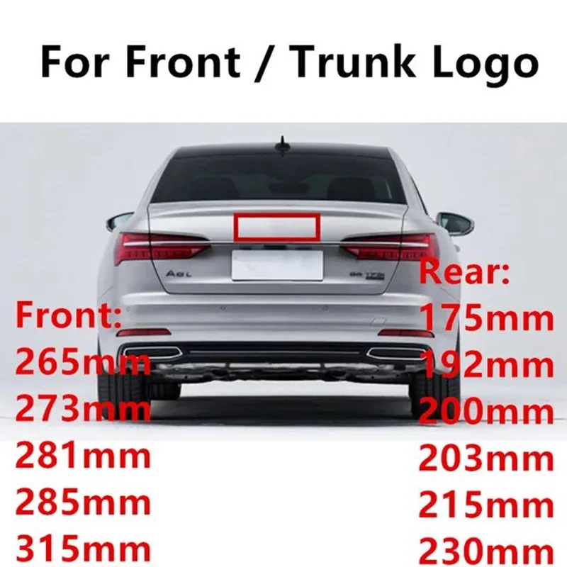 

4 Ring ABS Silver Black Car Hood Front Bonnet Grill Rear Trunk Emblem Logo Badge Sticker Decal For A3 A4 A5 A6 A7 Q2 Q3 Q5 Q8 TT