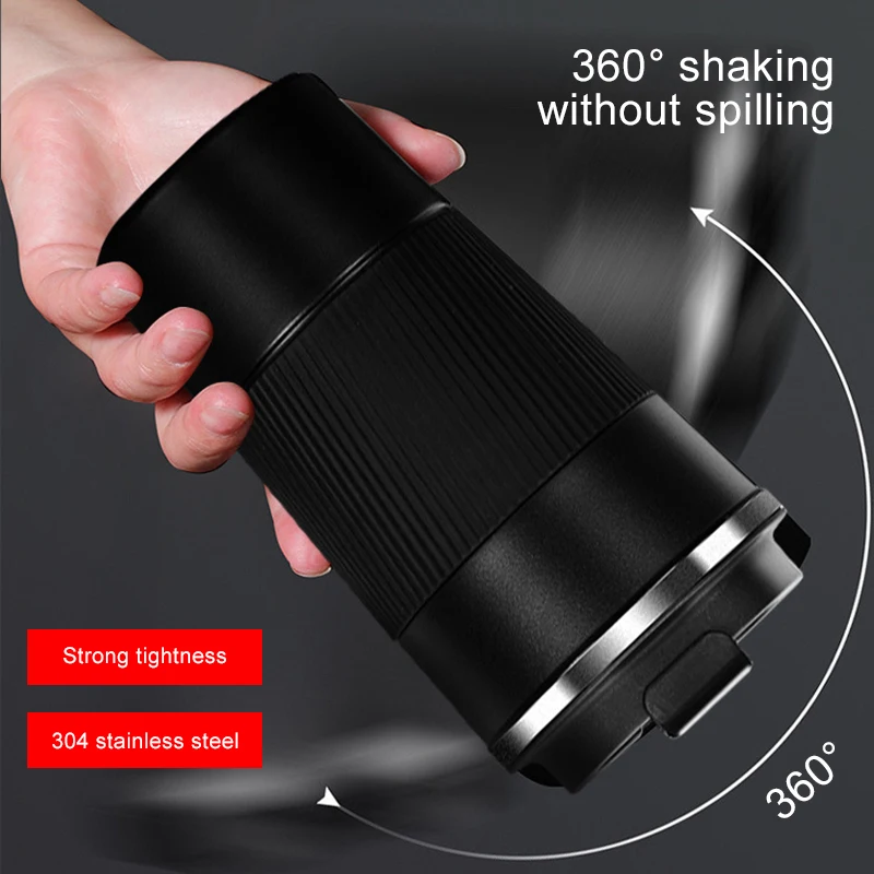 

380ml/510ml Double Stainless Steel Coffee Thermos Mug with Non-slip Case Car Vacuum Flask Travel Insulated Bottle Mug Coffee Cup