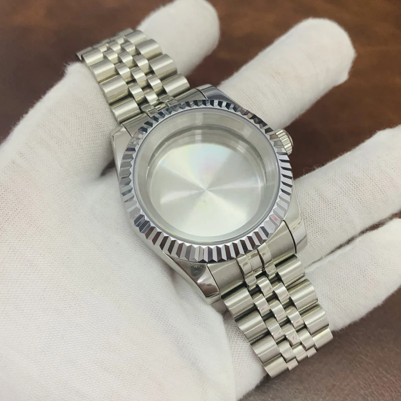 

Чехол для часов 39 мм для NH35 NH36 механизм Datejust сапфировый кристалл из нержавеющей стали чехол для часов с юбилейным браслетом Запчасти для час...