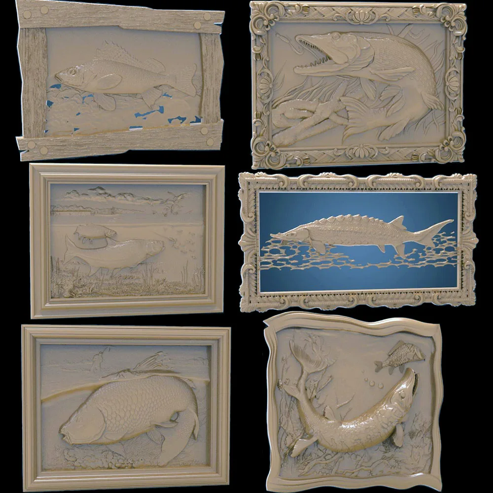 6 шт. рельефные 3D-панели для гравировки на станке с ЧПУ |