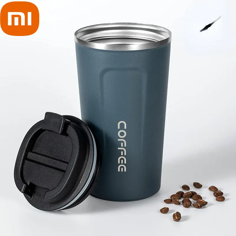 

Термос Xiaomi 500 мл, креативная безвоздушная портативная чашка, Изолированная кофейная чашка, 304 нержавеющая Вакуумная чашка с герметичной бут...