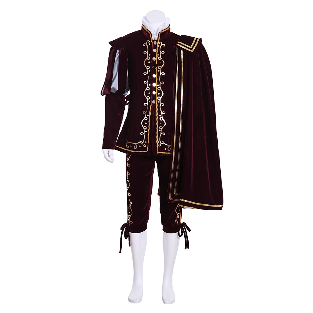 

Medieval Mens Costume Queen Elizabeth Prince Kings Tudor Elizabeth Prince Renaissance Costume Suit Cloak Cosplay Costume