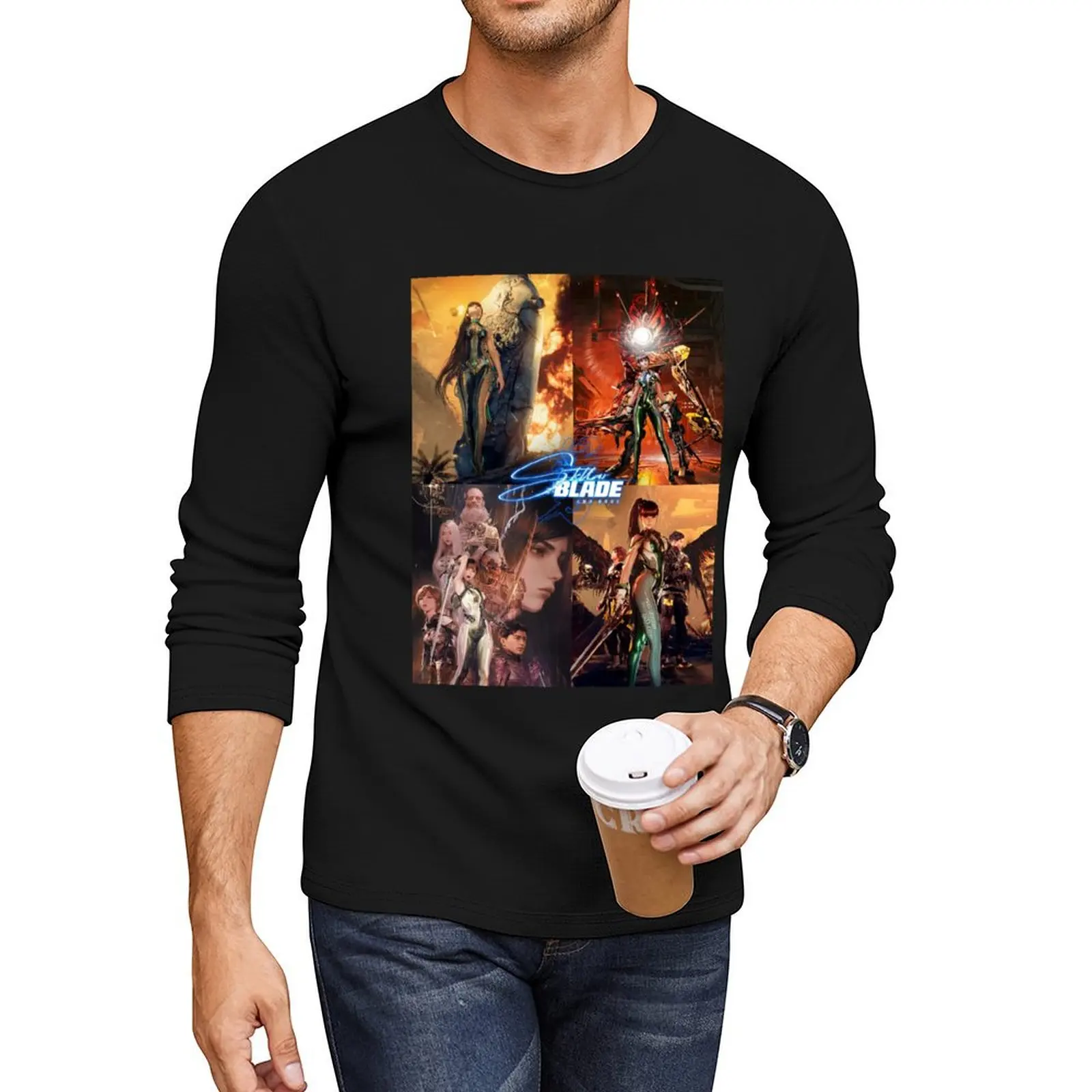 Длинная футболка Stellar Blade мужские футболки в тяжелом весе для мужчин