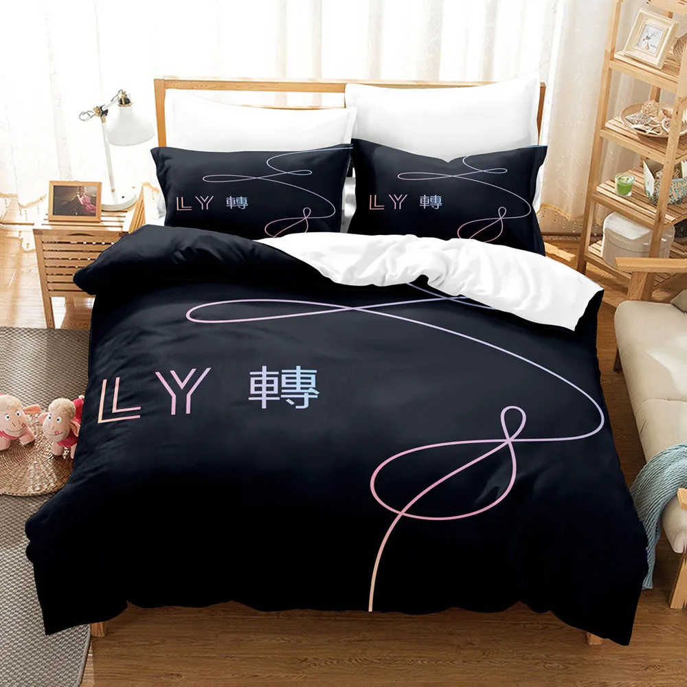 

2021 KPOP Bangtan Boys Bedding Set Single Twin Full Queen King Size Bangtan Boys Set Children's Kid Bedroom Duvetcover Sets 03