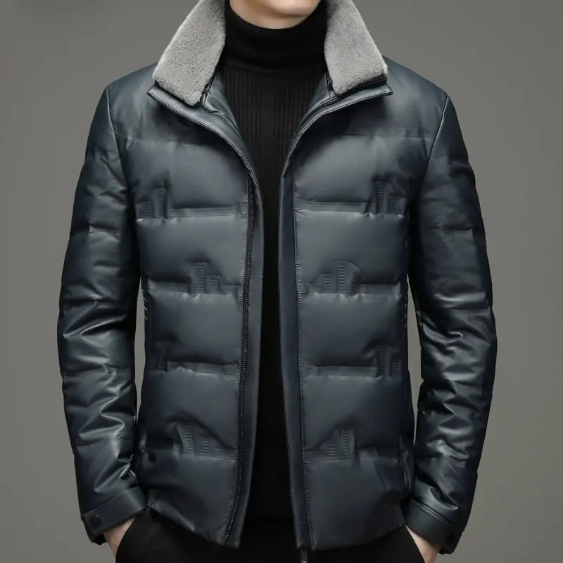

High End Luxury Brand Designer Casual Fashion White Duck Down Coats Winte Men with Fur Jacket Windbreaker Puffer Clothes Men C46