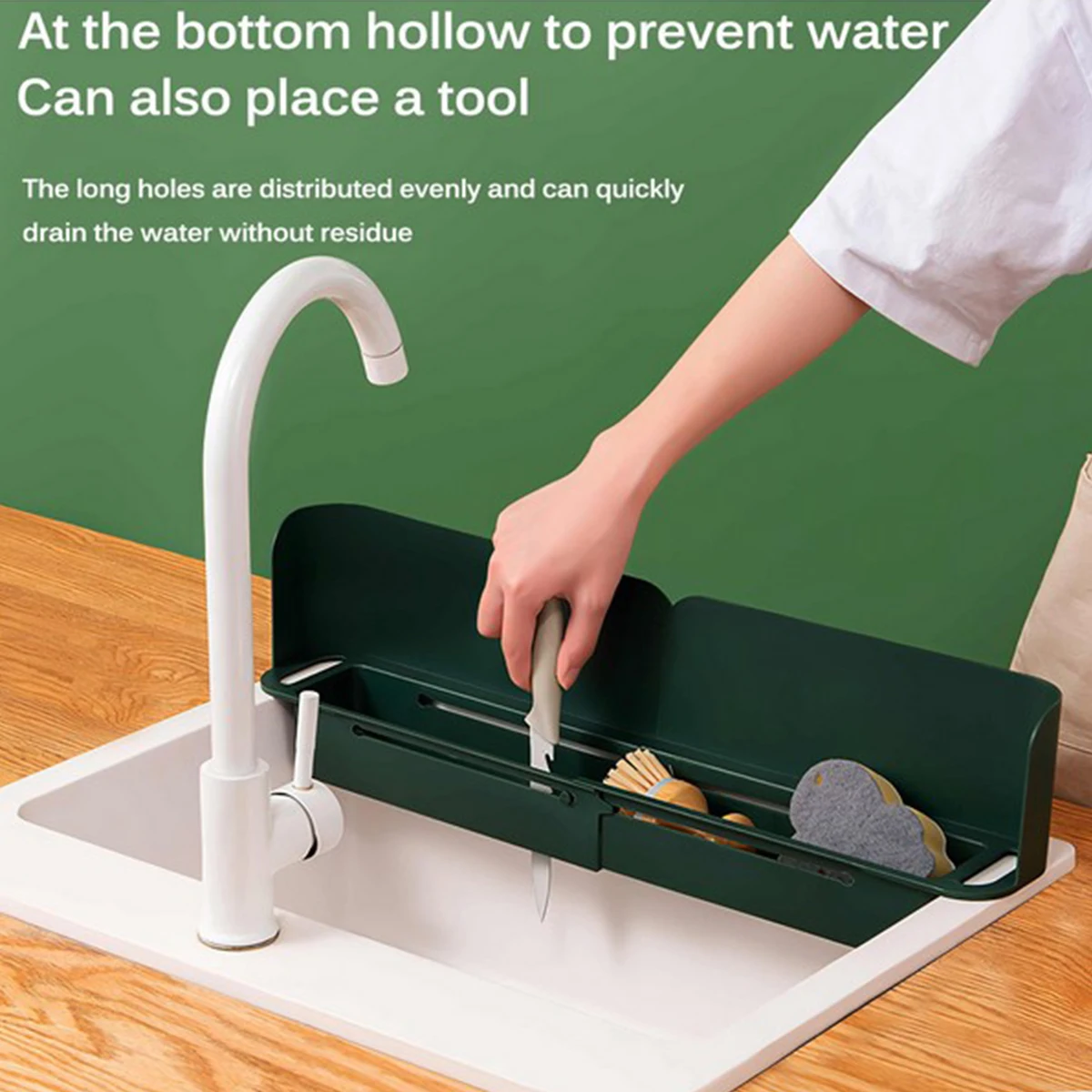 

Adjustable Sink Retaining Plate Retractable Sink Splash-proof Guard with Long Hole Multifunctional Dish Washing Baffle Board and