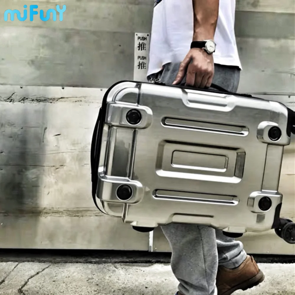 MIFUNY Aluminum Frame Boarding Luggage Universal Large-capacity Thickened Trolley Suitcase Carry on Luggage with Wheels 2023 New