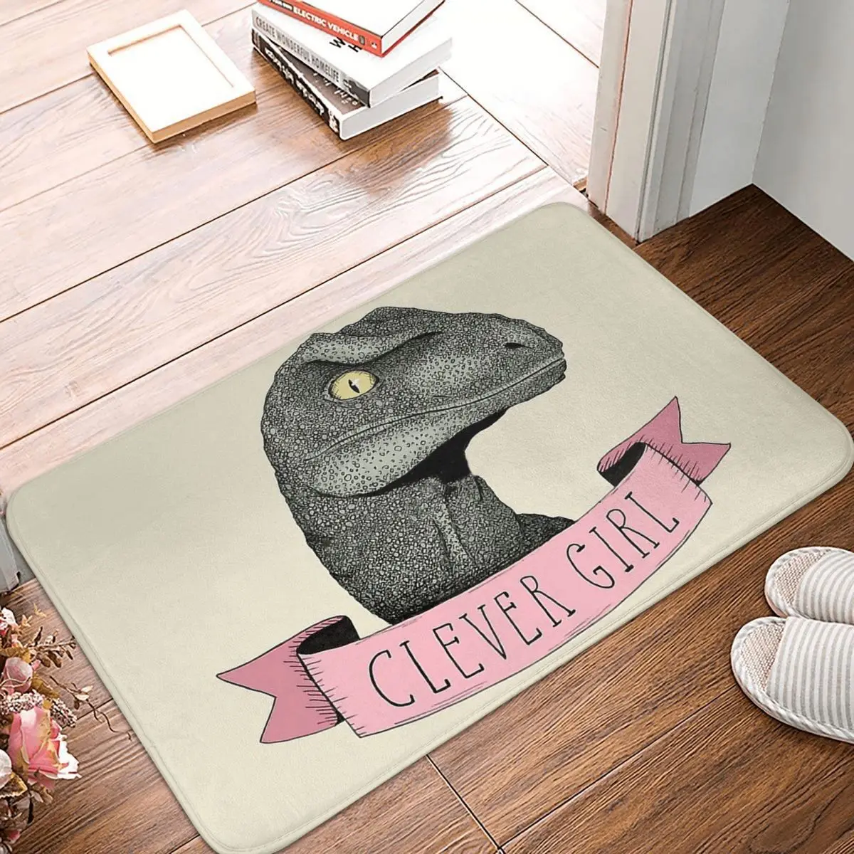

Dinosaur Dinosaurs Non-slip Doormat Clever Girl Raptor Living Room Bedroom Mat Welcome Carpet Home Pattern Decor