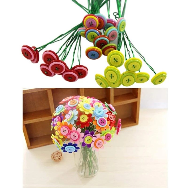 200 PièCes Sé Annivers 22 Jauge Vert Foncé Floral Tige Fil Artisanat Papier Eniseuré Artificielle Plante pour