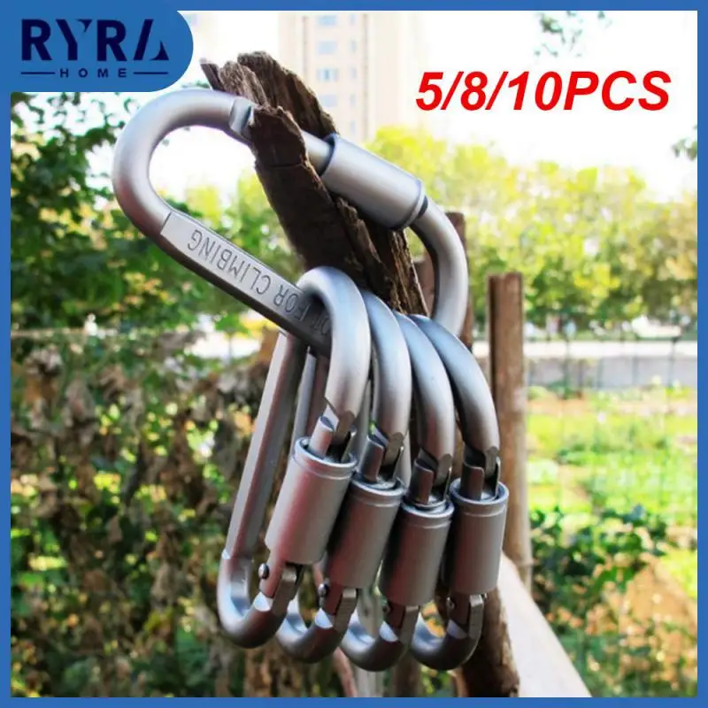 

Outdoor Hook Survival D-ring Locking Carabiner Clip Set Screw Lock Hanging Hook Buckle Sports Rope Buckle Alloy Aluminum Hooks