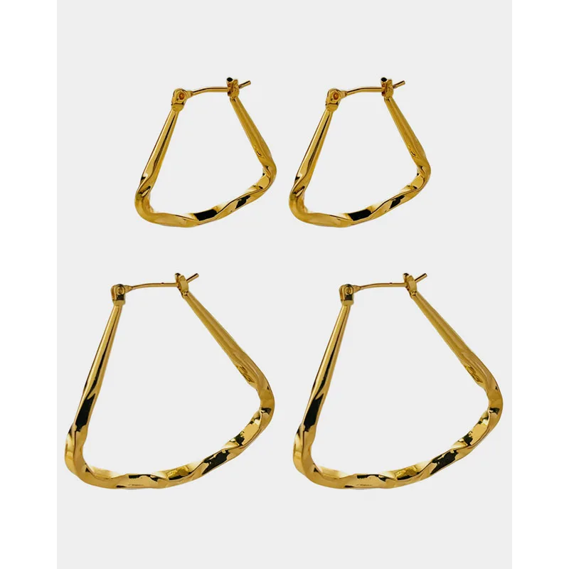 Модные минималистичные полые серьги-кольца Peri'sBox геометрические витые Серьги