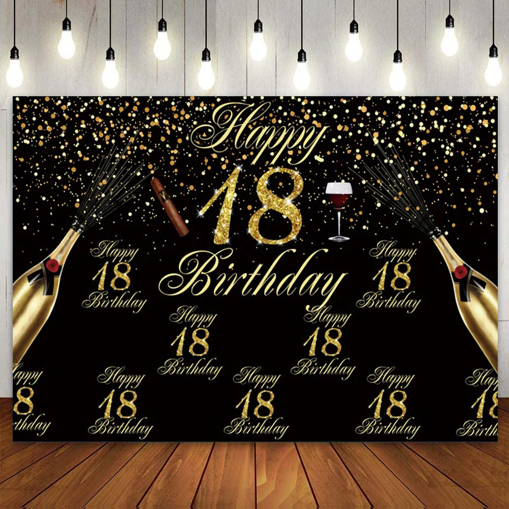 

Фон для фотосъемки с надписью «Happy 18-й день рождения»