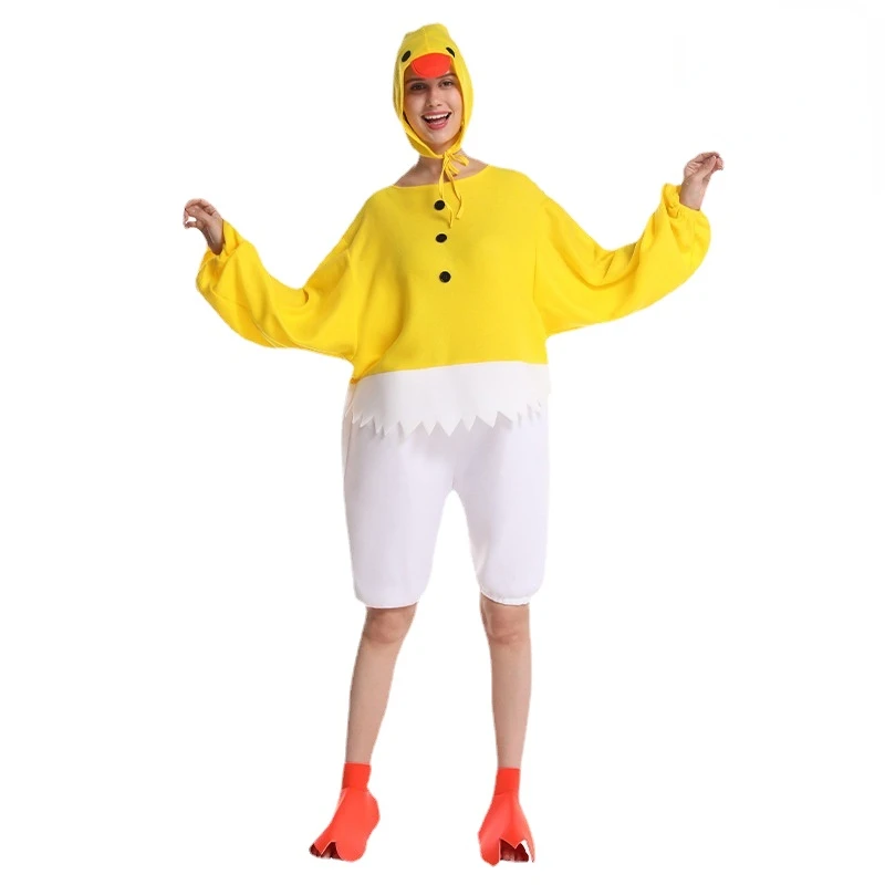 

2023 New Halloween Adult Cute and Funny Chicken Bodysuit Cosplay Costume Stage Performance Costume Party Costume
