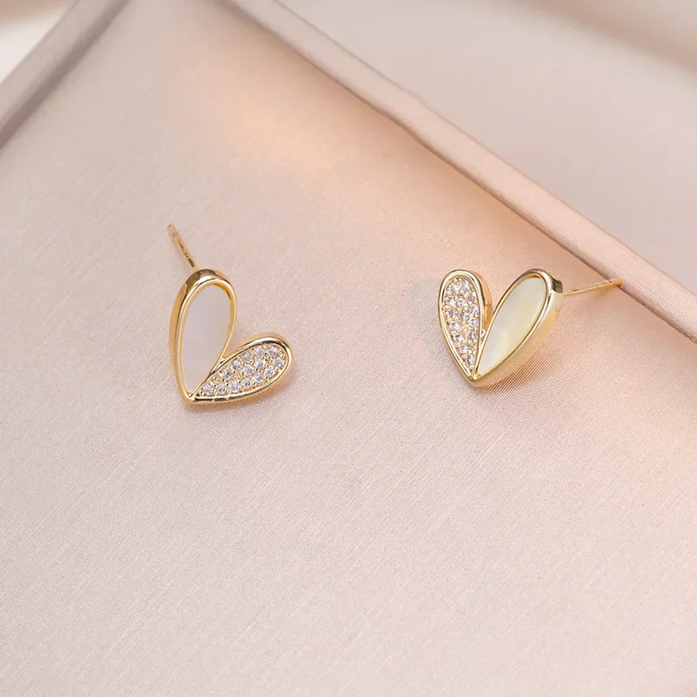 Женские серьги-кольца Sweet Heart Shell S925 серебряные в корейском стиле простые