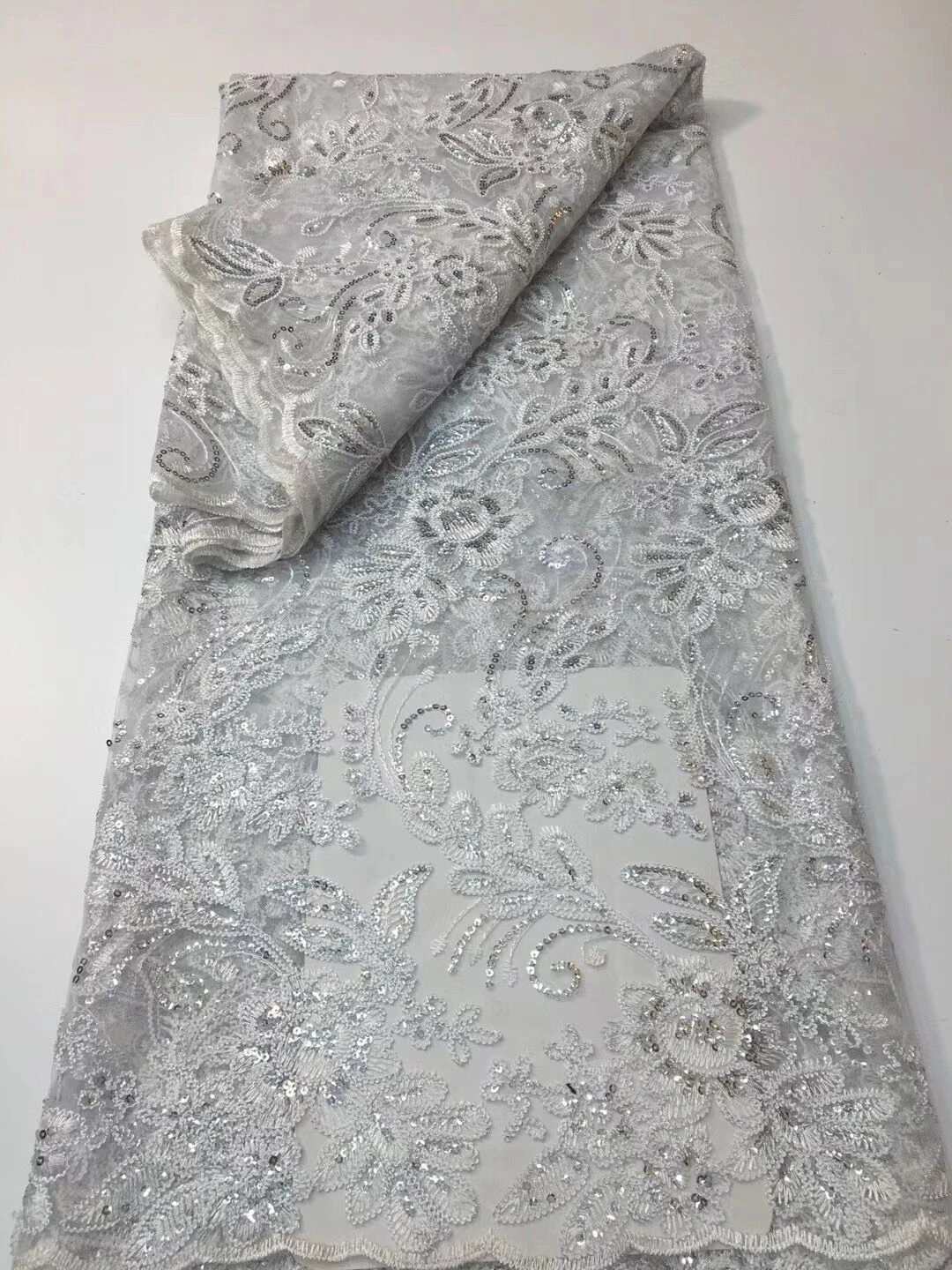 

2023 высококачественная искусственная ткань для шитья свадебного платья, платья, вышитая Сетчатая Ткань 5 ярдов