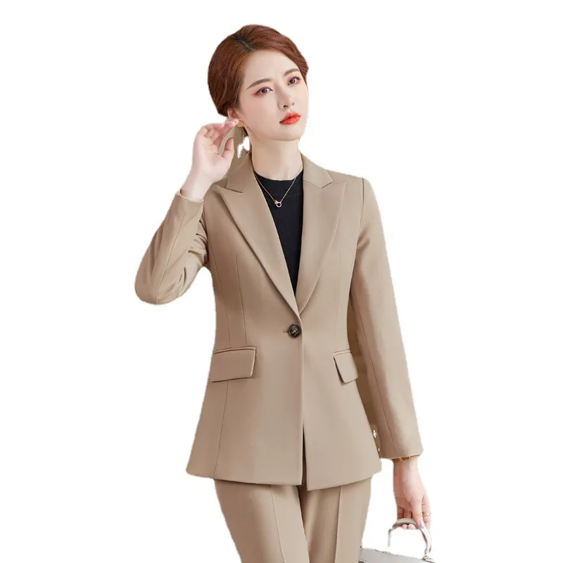 S-4XL High-end Business Wear Overalls Office Suit Two-piece 2022 Spring and Autumn New Temperament Ladies Jacket Slim Trousers