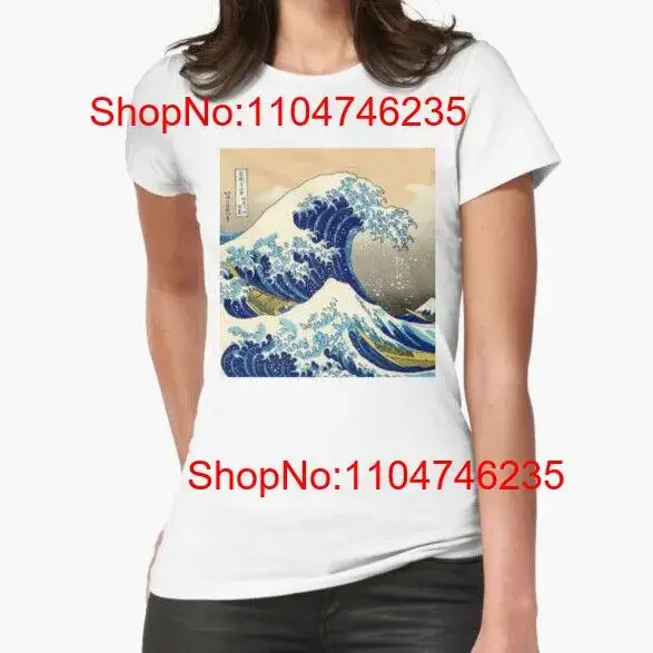 Фото Культовая футболка Япония GREAT WAVE OFF KANAGAWA Винтаж Art Surf Print винтажный стираный топ для повседневной носки модная графика Мягкий №1