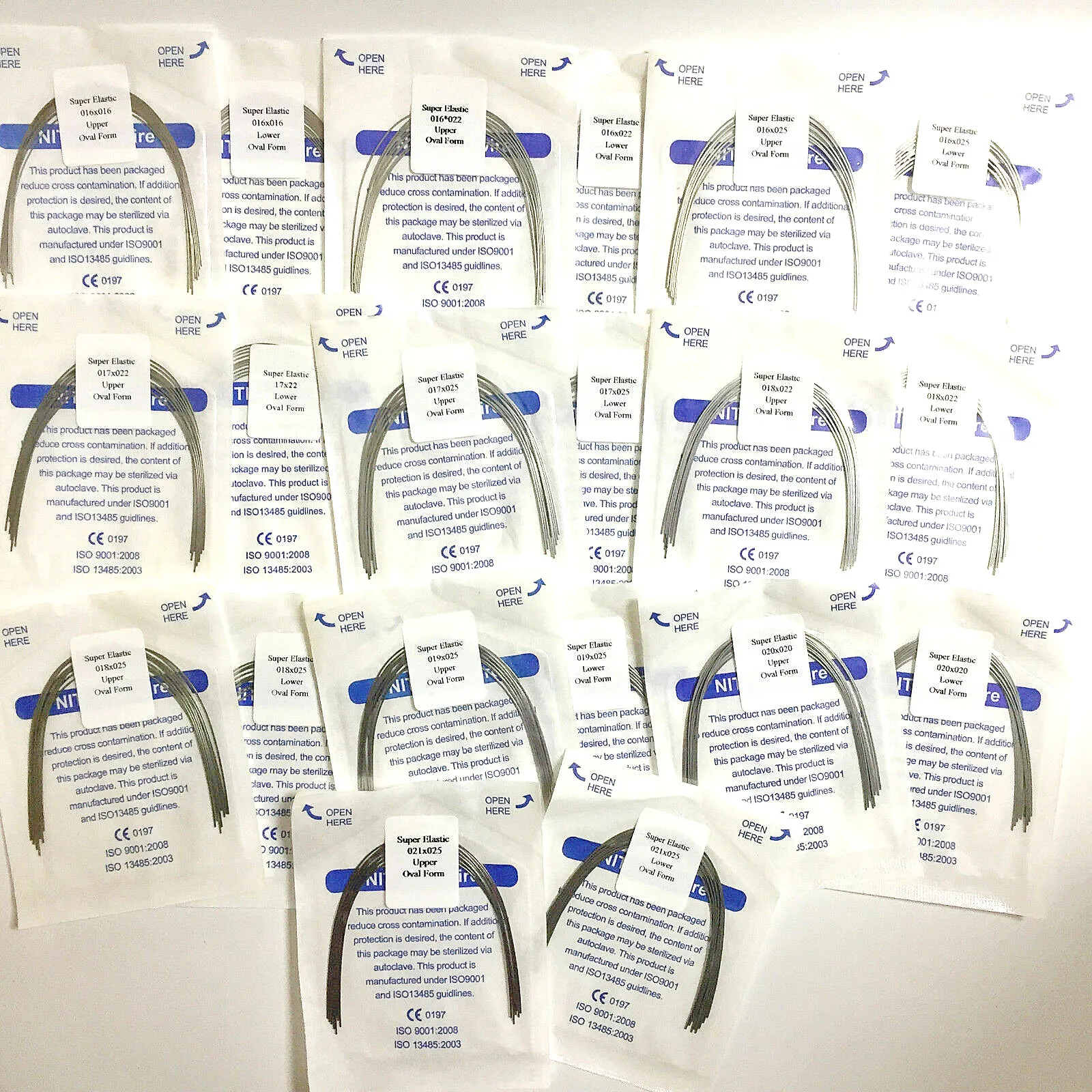 

10 шт./упак. Стоматологическая Ортодонтическая АРКА, проволока Niti, овальная, прямоугольная, круглая, 50 упаковок