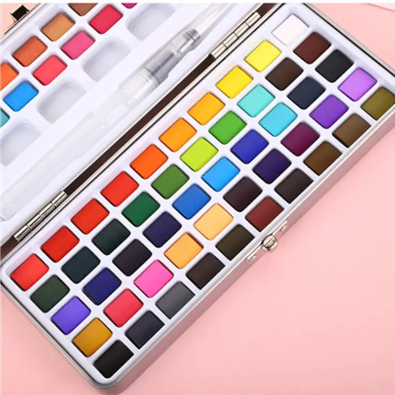 50/72/90/100 цветов в комплекте однотонные блестящие акварельные пигменты для