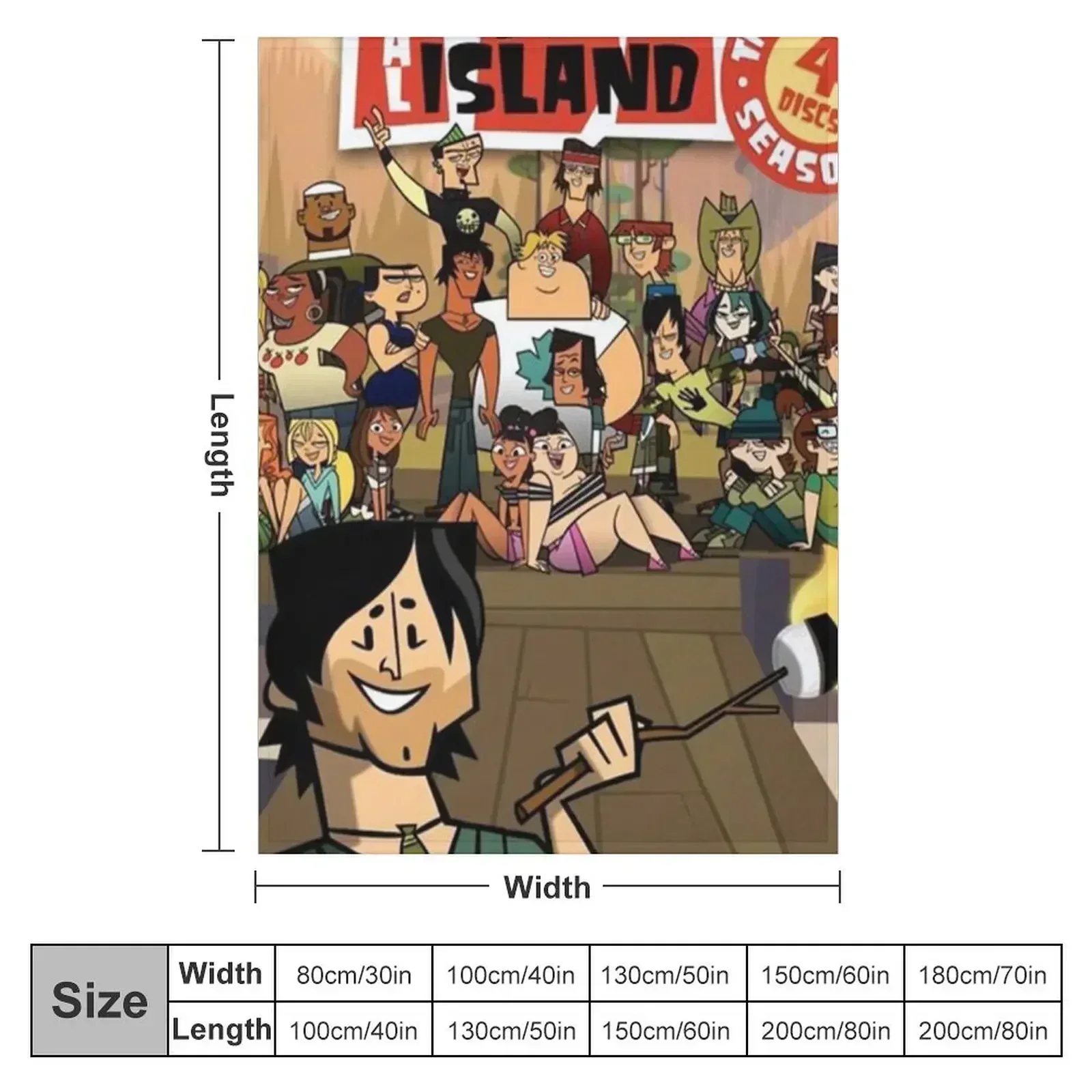 Фото Плед 7 Total Drama Island, компактное теплое одеяло для путешествий на автомобиле №2