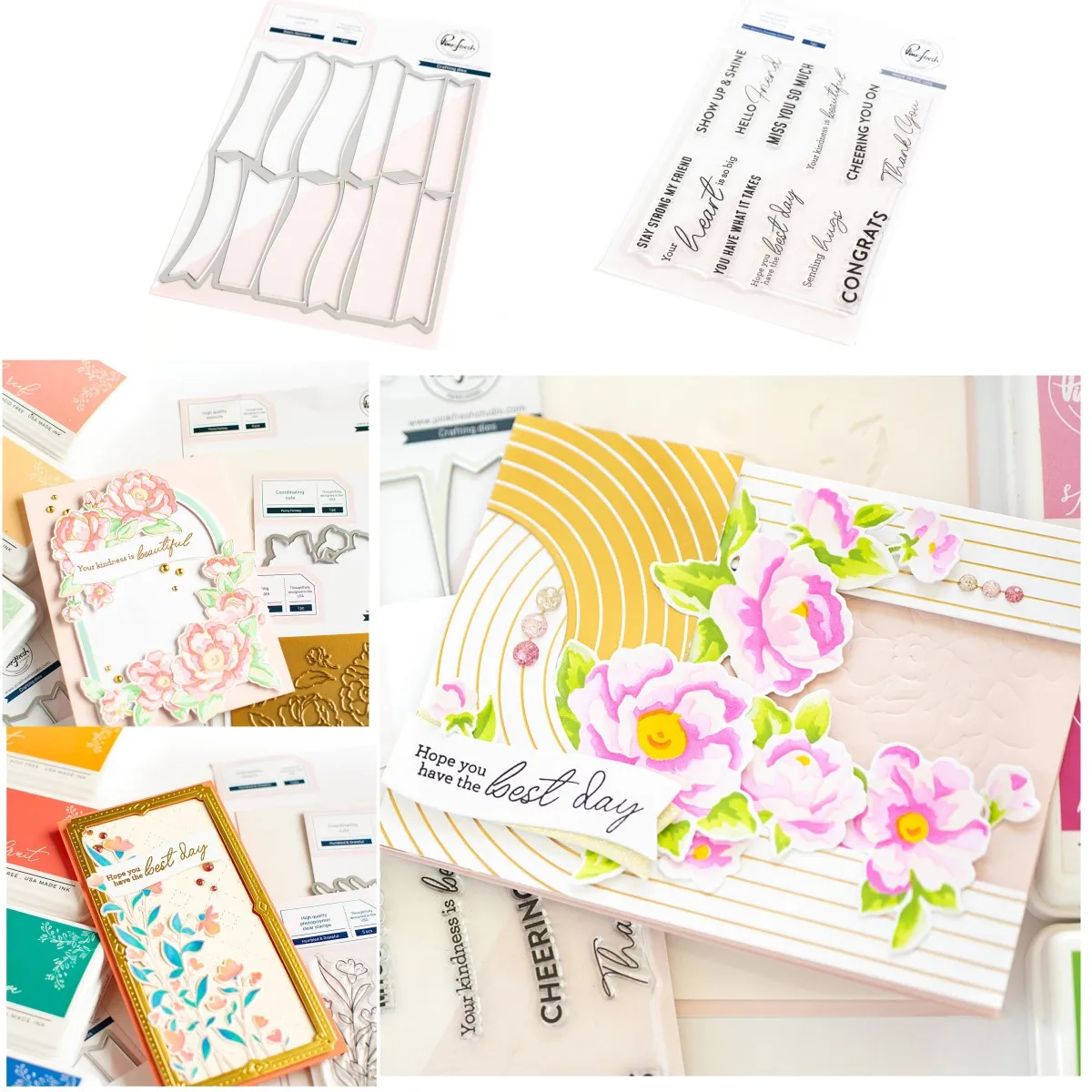 

New Flower Banners Everyday Metal Cutting Dies Clear Stamps Scrapbook Diary Decoration Embossing Template DIY Make Card Album