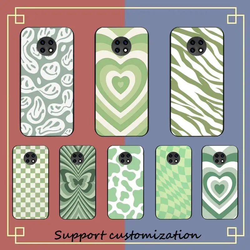 

Sage Green Swirl Aesthetic Phone Case For Xiaomi Redmi Note 8A 7 5 Note 8pro 8T 9Pro TPU Coque for note 6pro