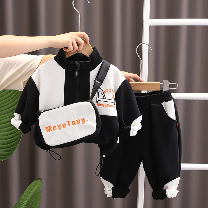 Весенне-осенний модный комбинированный костюм для мальчиков Детский