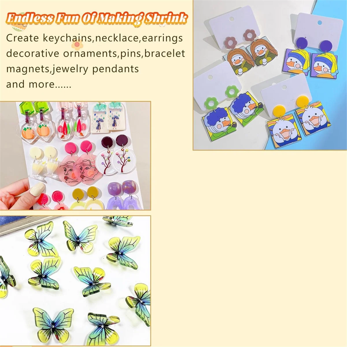 100 шт. термоусадочные пластиковые листы термоусадочная бумага пустые пленки для