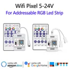RGB-контроллер для светодиодной ленты WS2811 WS2812B, 5 В постоянного тока, 12 В, 24 В, Wi-Fi, для Pixel rgb LED Strip Light WS2813 WS2815 SK6812 Magic Home