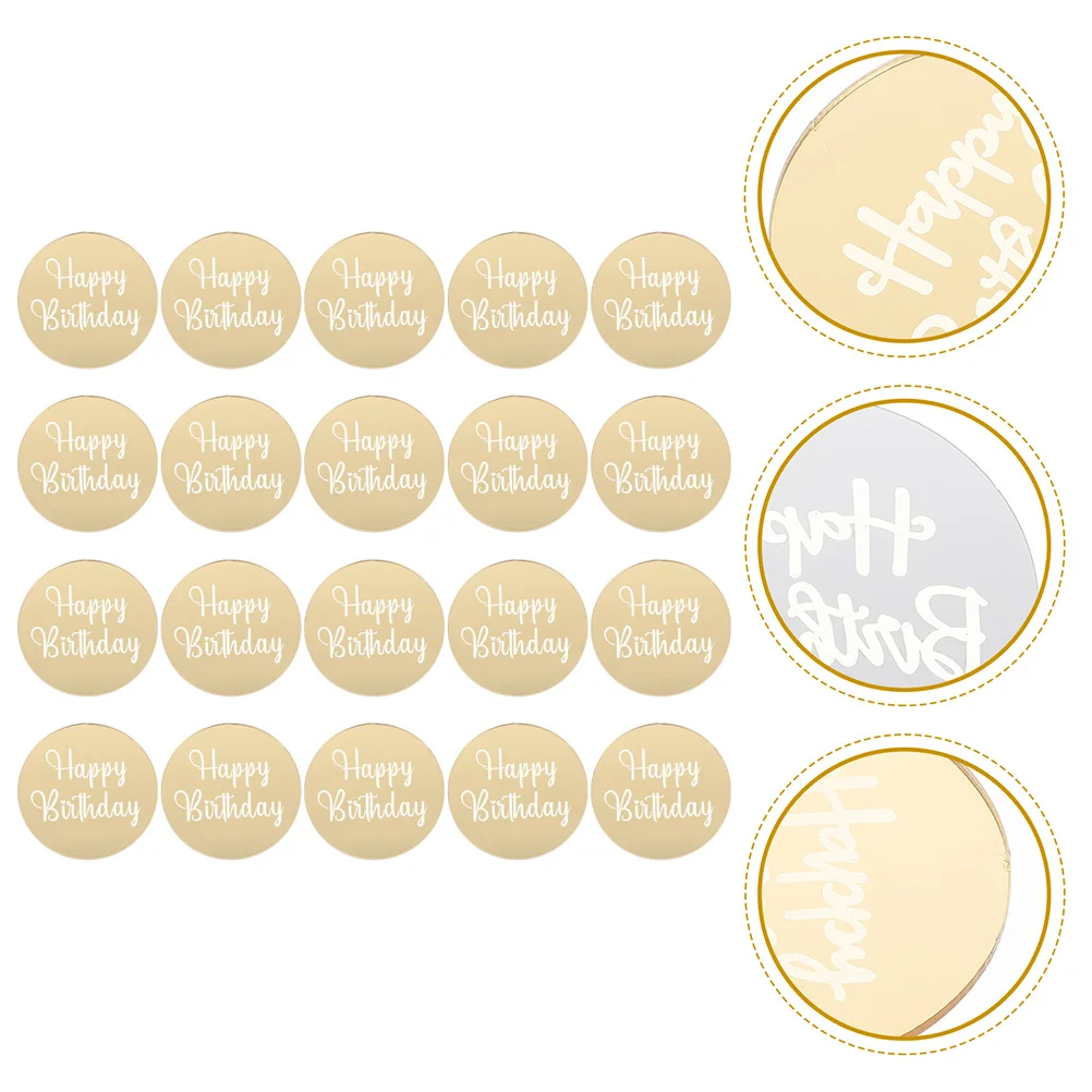 

20Pcs Cupcake Disc Cupcake Round Toppers Round Cupcake Discs Birthday Round Toppers