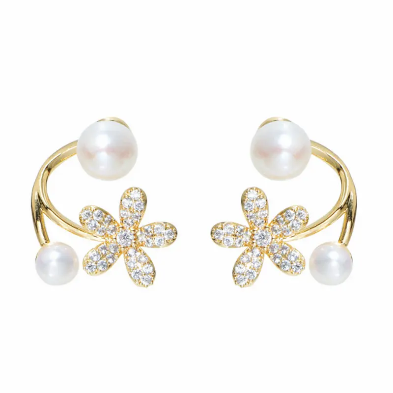 

Женские серьги-гвоздики с натуральным жемчугом, 3-4 мм