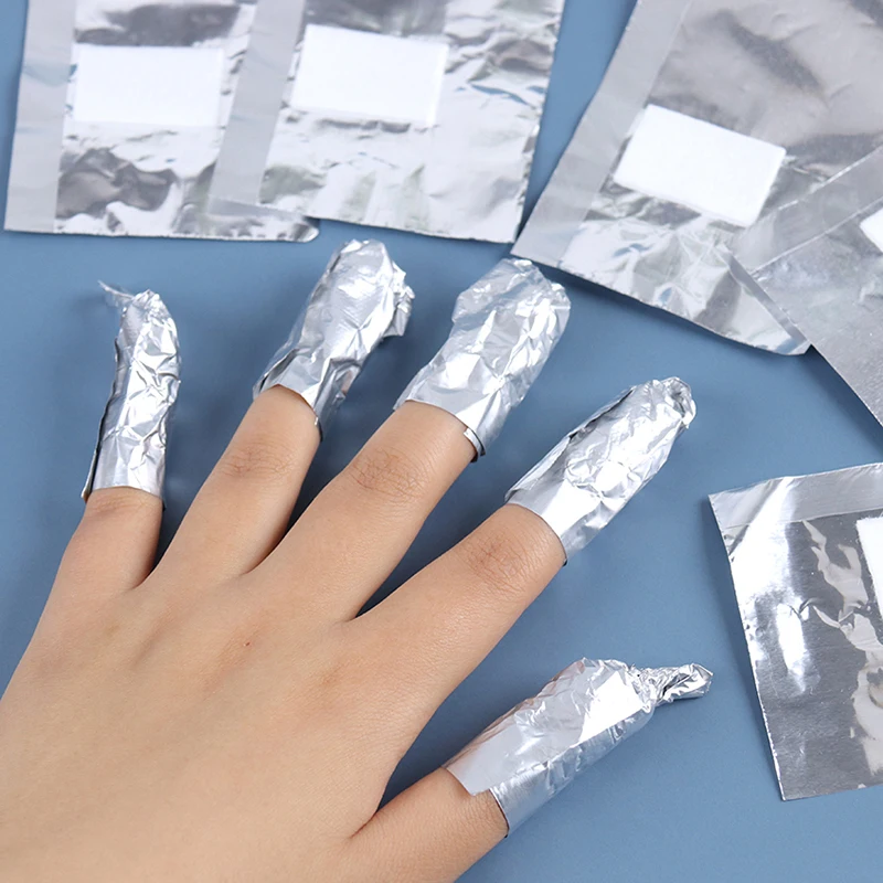 

100Pcs/Bag Aluminium Foil Nail Art Soak Off Polish Nail Removal Wraps Nail Towel Gel Polish Remover Manicure Tool Hot Sale