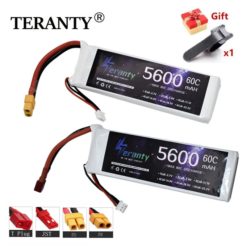 

Обновленная литий-полимерная батарея 7,4 В, 5600 мАч, 45C для радиоуправляемого квадрокоптера, вертолета, автомобиля, лодки, вертолета с разъемом...