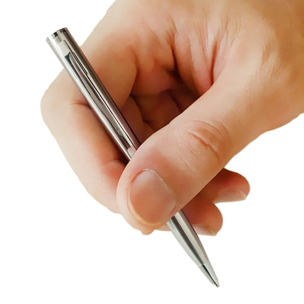 

Mini Pocket-size Ballpoint Pen Metal Rotating Small Portable Oil Black Pen