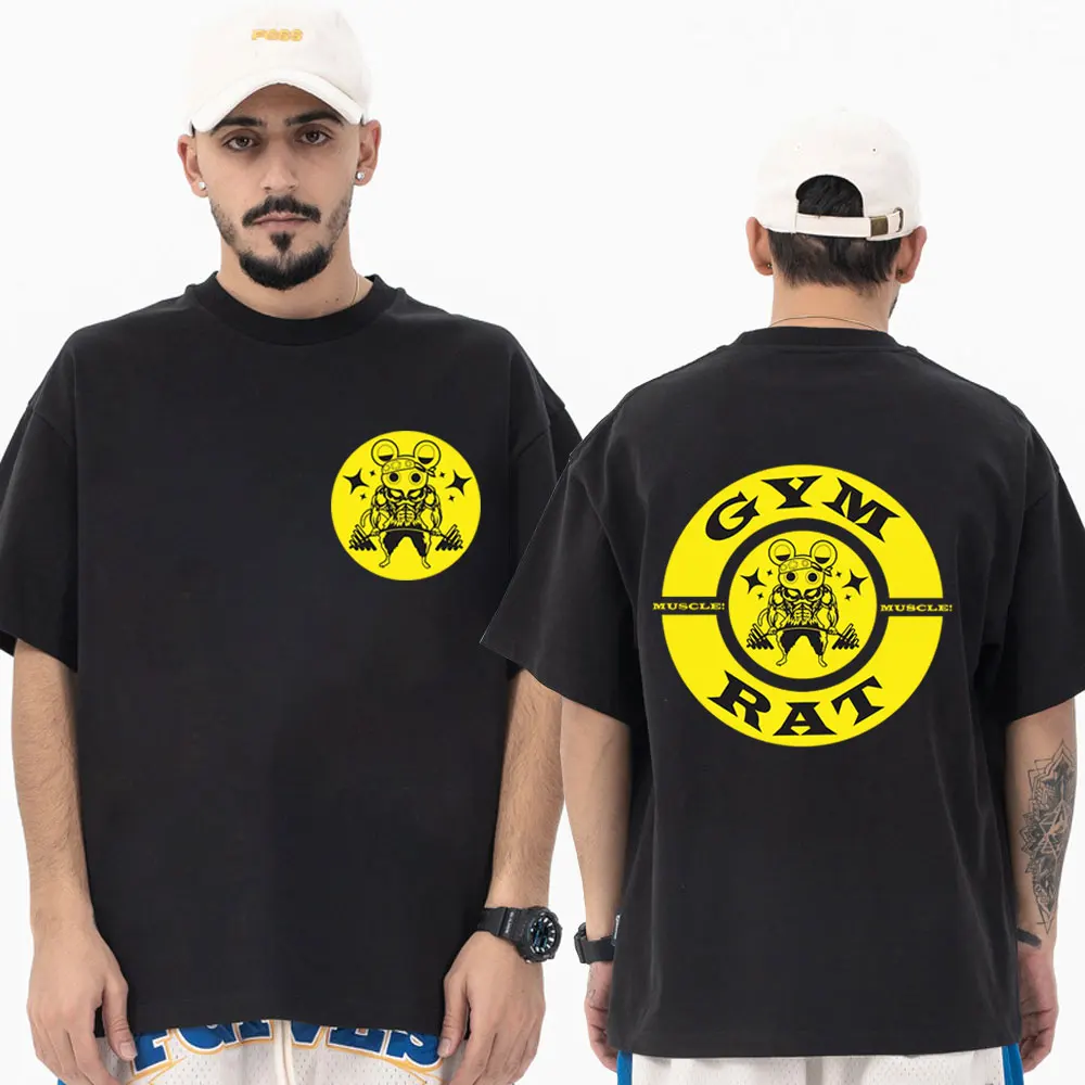 

Ninja Muscular Mouse Gym T-shirt Anime Demon Slayer Uzui Tengen Print Tees Summer Fashion Casual Oversized Tee Shirt Streetwear