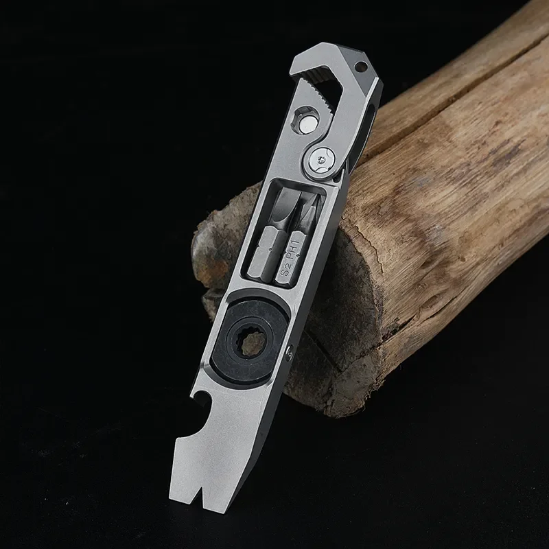 Multi-function 20mm Wrench Crowbar Titanium Alloy Screwdriver Outdoor Camping Riding On Foot EDC Tools Nail Puller Bottle Opener