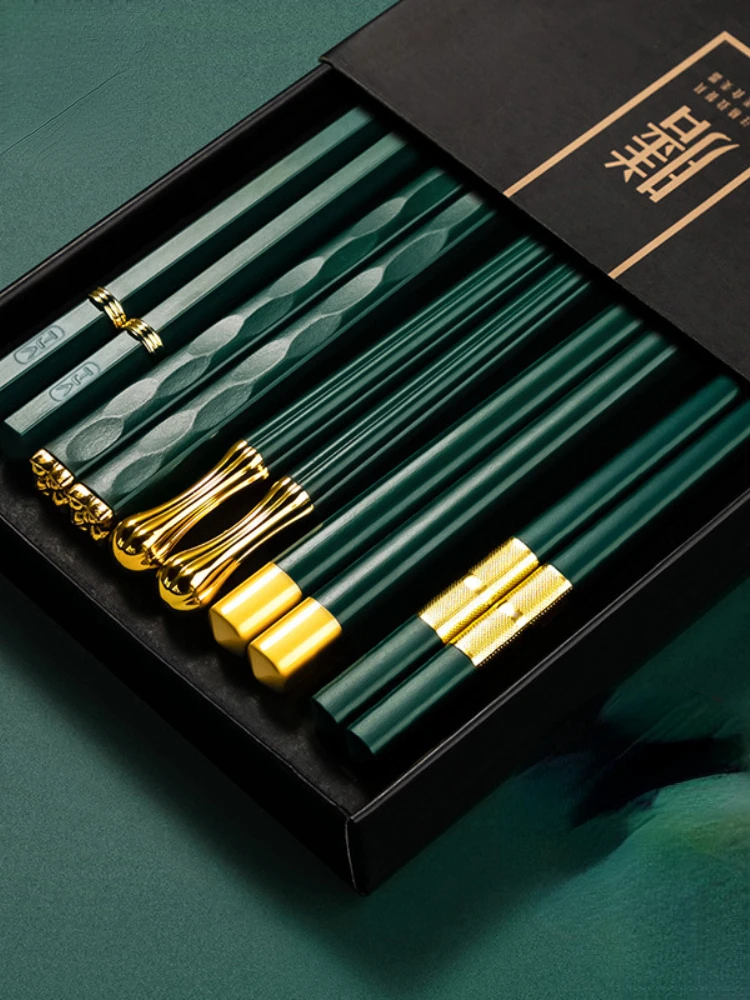 

5 Pairs Japanese Chinese Chopsticks Food Sushi Sticks Reusable Korean Chopsticks Set Metal Alloy Tableware Palillos Chinos