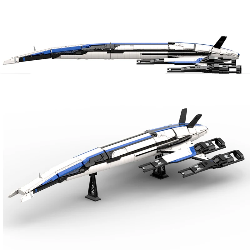 

Normandyed SR-2 Spaceship MOC Building Blocks Massed Effects Main Ship Military Weapon Airplane Bricks Toys for Children Gifts