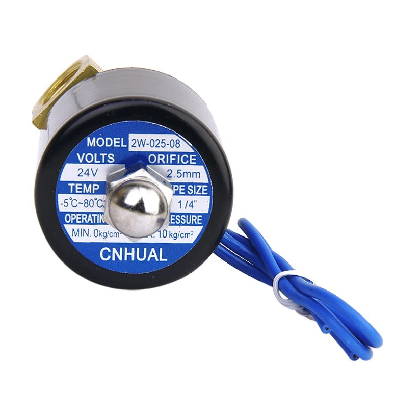 Электрический электромагнитный клапан с прямым приводом для воздуха и воды 24 В