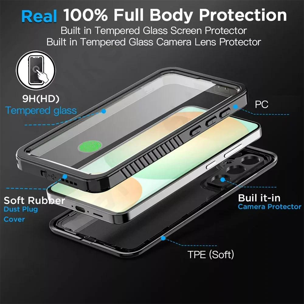 Водонепроницаемый чехол IP68 Shellbox для Samsung Galaxy S24 S23 S22 Ultra FE A55 A35 A15 A54 4G 5G, роскошный алюминиевый чехол для телефона для плавания (art.: 3920ca826ddae) - 3920ca826ddae